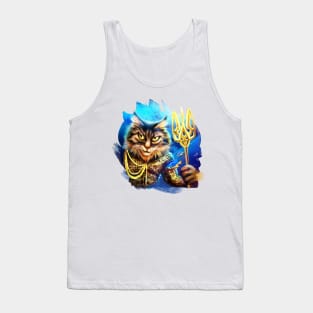 Ukrainian Cat Neptune god Tank Top